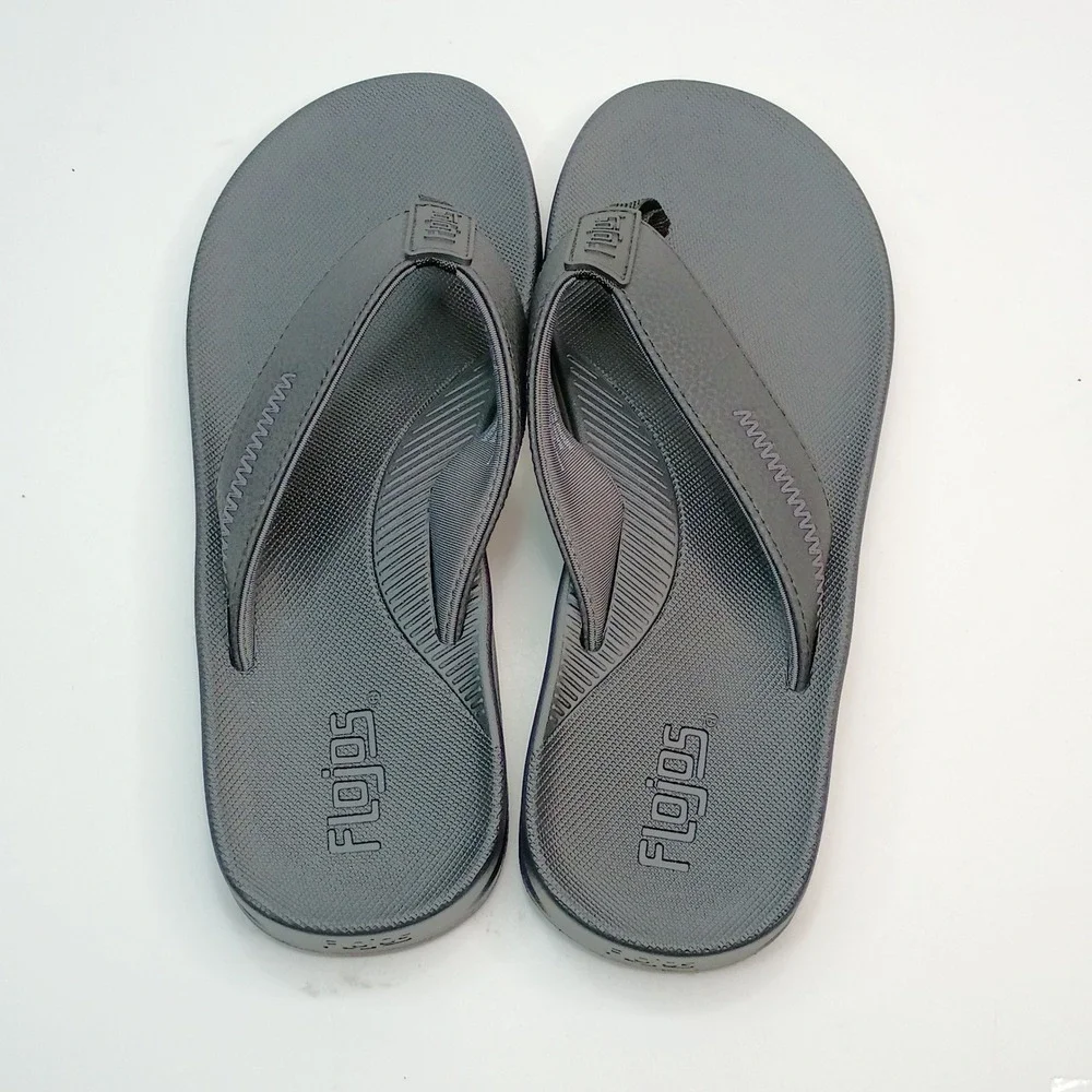 Flojos Men Flip Flop Sandals Size 9 Black Man Made Material Upper Casual